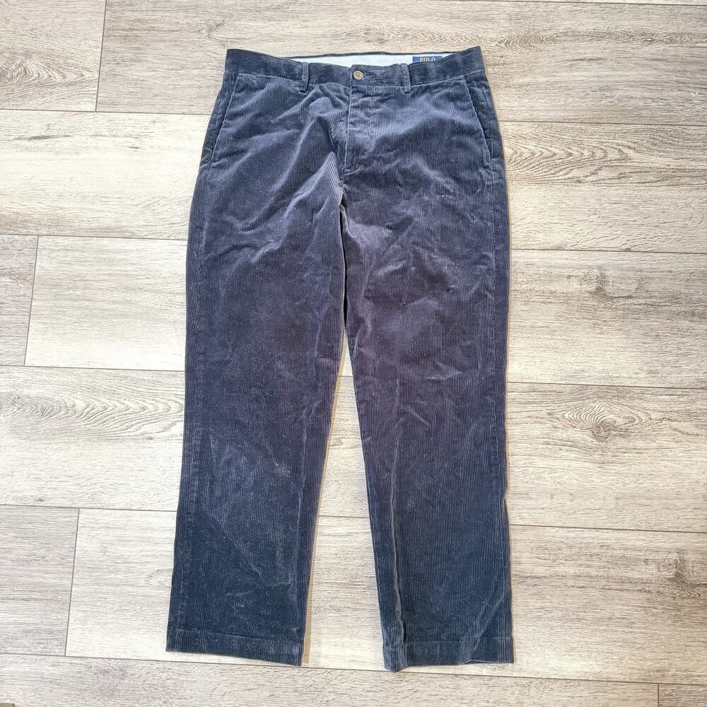 Polo Ralph Lauren Pants 33x32 Mens Navy Blue Corduroy Stretch Classic Preppy